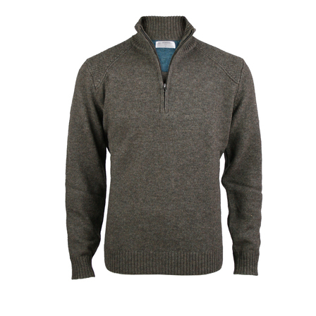 1/4 Zip Pullover with Rib Detail. Chestnut - Silverdale, Mens Clothing ...