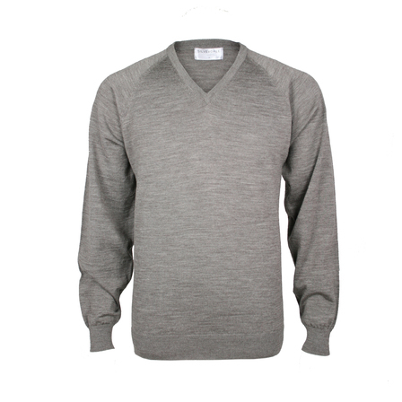Extrafine Merino Classic Fit Vee - Natural Mix / Suede - Silverdale ...