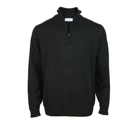 Pure Wool 1/4 Zip - Black - Silverdale, Mens Clothing & Knitwear ...